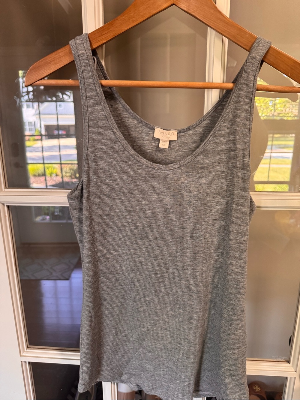 Hanro knits size small grey ribbed tank top